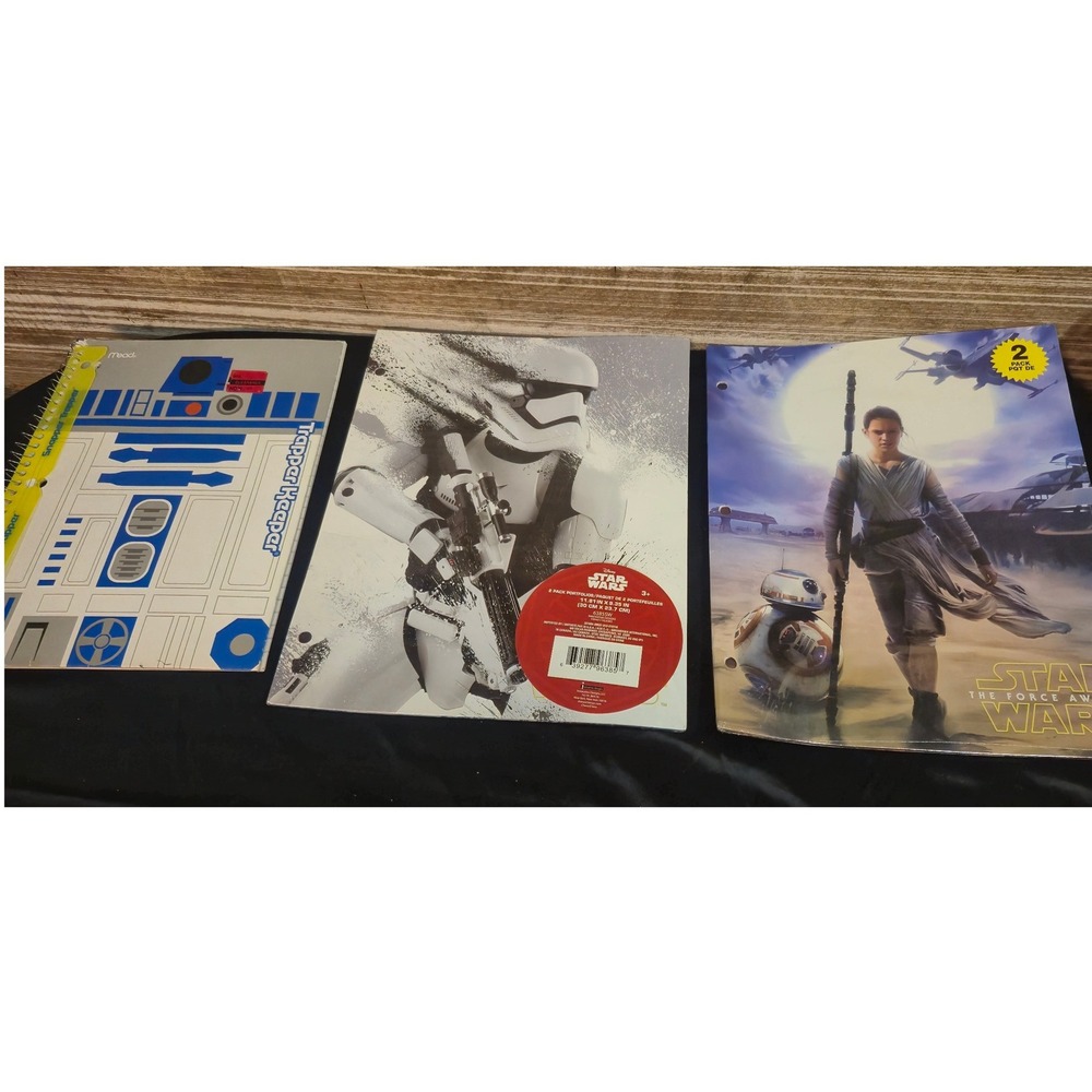 Star Wars Mead Trapper Keeper R2-D2 Notebook & Force Awakens Portfolios 5pc Lot